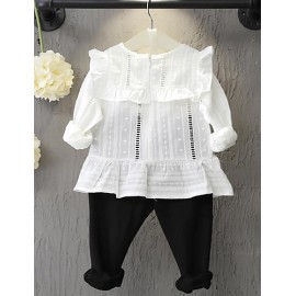 Girl's Casual/Daily Solid Blouse / Pants / Clothing SetCotton Spring / Fall White  