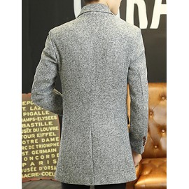 2016 new winter men's slim long Korean woolen coat lapel male boom in leisure