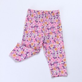 Girl's Green / Red Pants , Floral Cotton Spring / Fall  