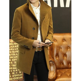 Korean winter suit collar wool coat's British style in the long woolen coat jacket